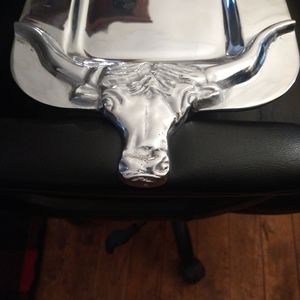Fabulous Pewterware Texas Longhorn serving tray